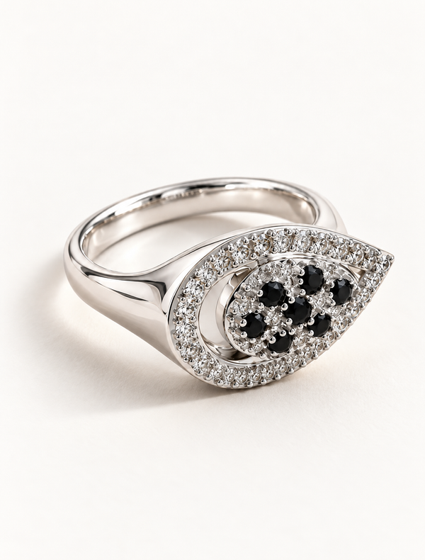 Black Onyx Evil Eye Ring