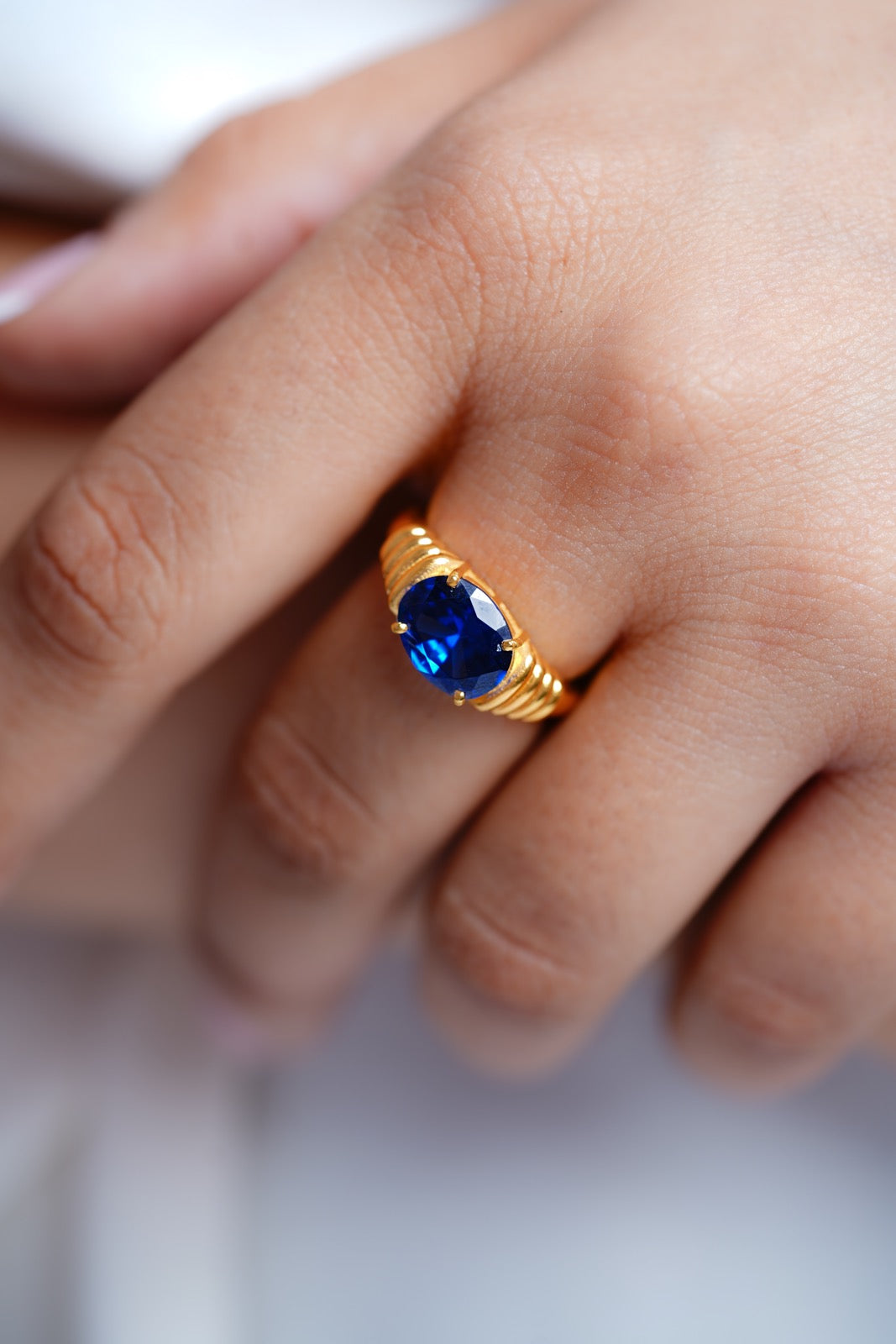 Blue Bold Ring-Rings-Anushka Jain Jewellery