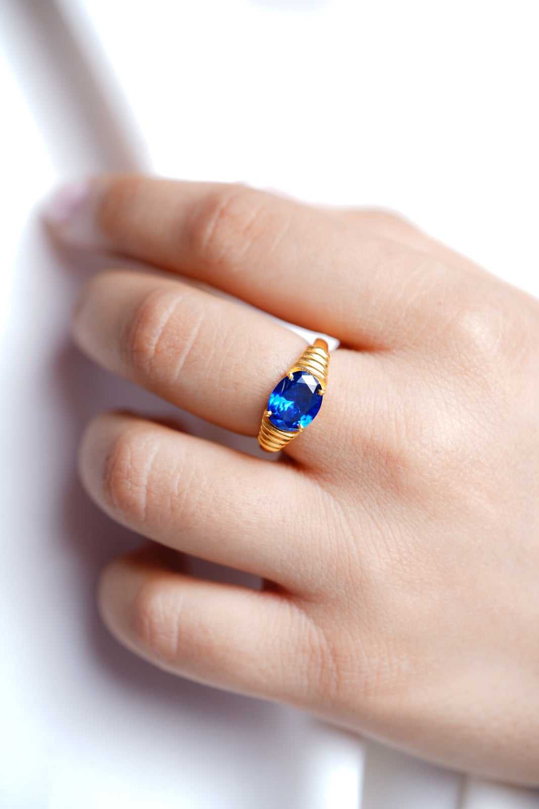 Blue Bold Ring-Rings-Anushka Jain Jewellery
