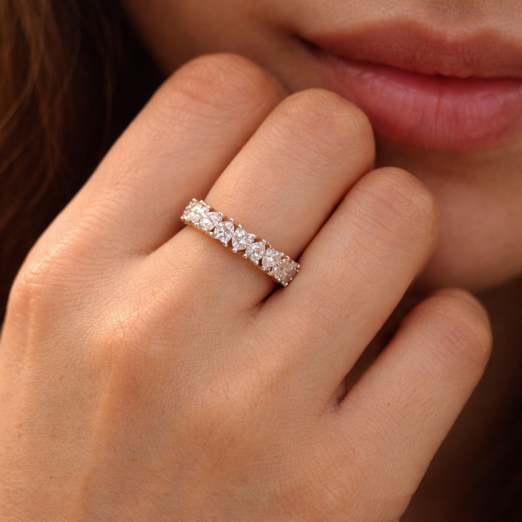 Blushing Heart Eternity Ring-Rings-Anushka Jain Jewellery