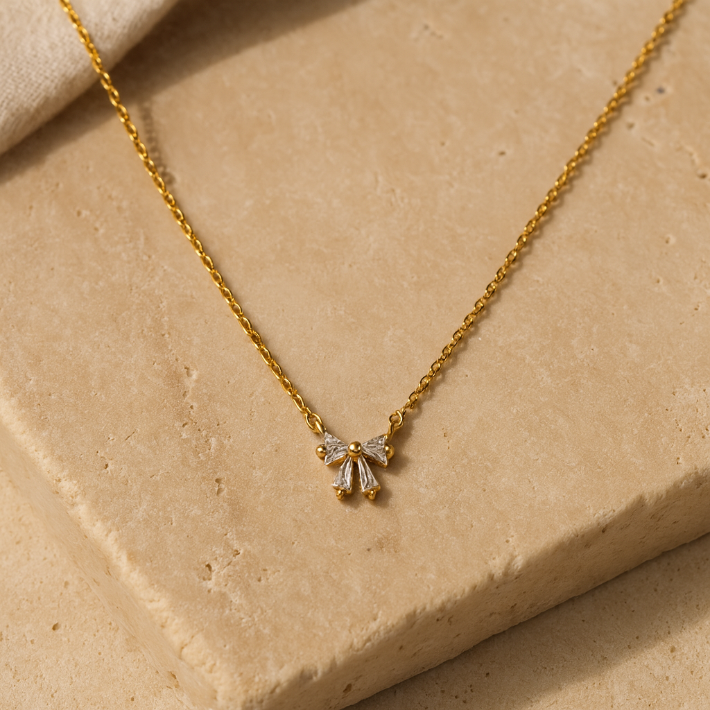 Bow Diamond Necklace-Anushka Jain Jewellery