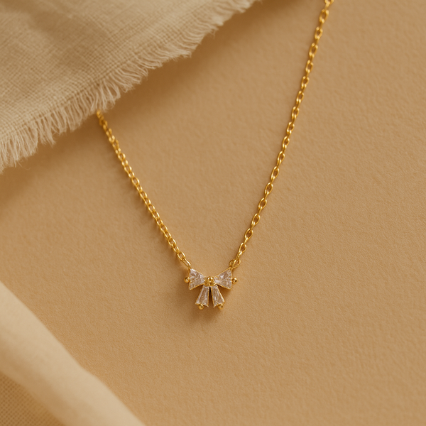 Bow Diamond Necklace-Anushka Jain Jewellery