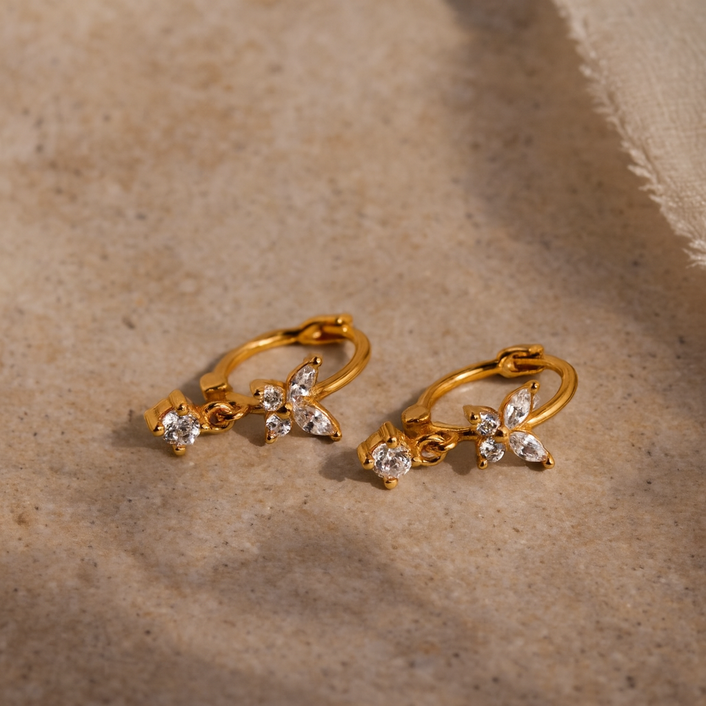 Butterfly Diamond Drop Huggie-Anushka Jain Jewellery