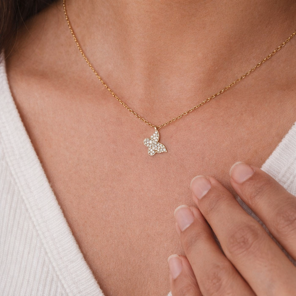 Butterfly Necklace-Pendants-Anushka Jain Jewellery