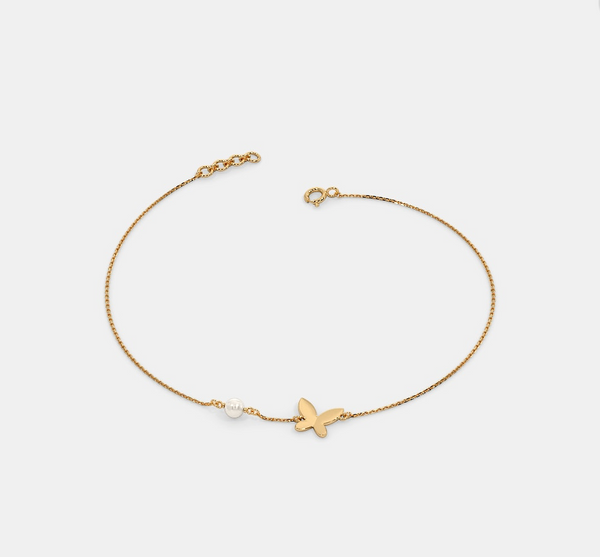 Butterfly Pearl Anklet-Anushka Jain Jewellery
