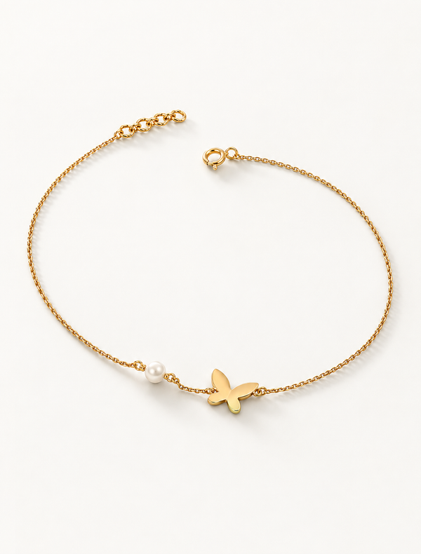 Butterfly Pearl Anklet