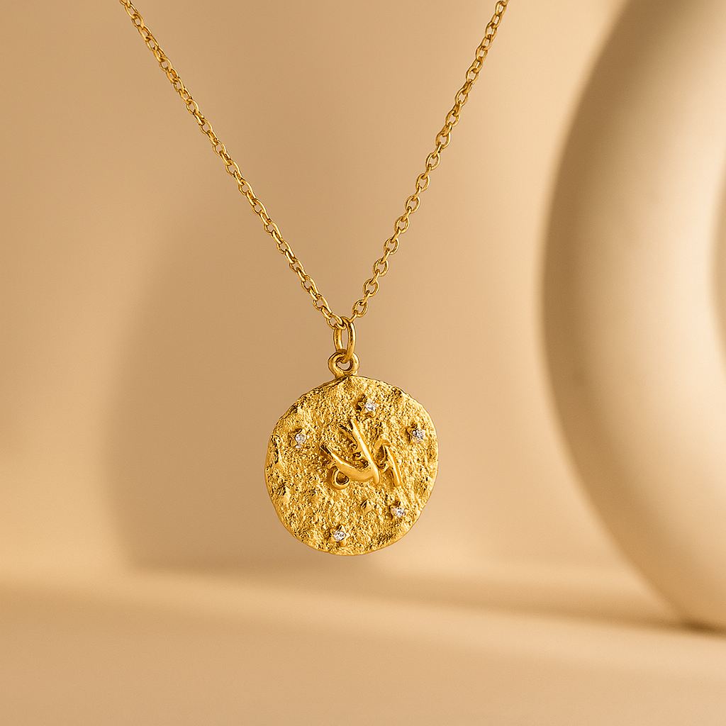 Capricorn Zodiac Necklace-Necklaces-Gold Vermeil-Anushka Jain Jewellery