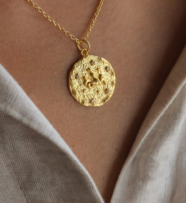 Capricorn Zodiac Necklace-Necklaces-Anushka Jain Jewellery