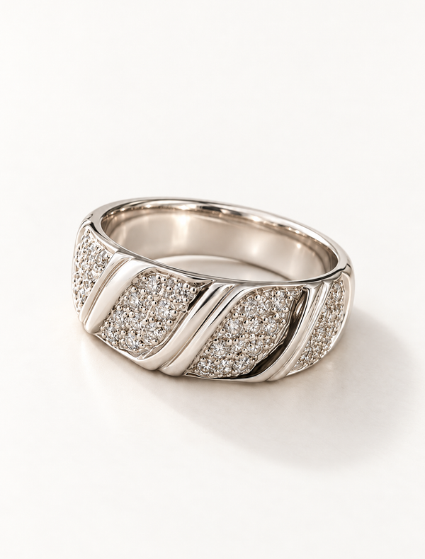 Celeste Wave Pave Ring