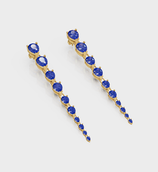 Celestial Blue Danglers Earrings-Anushka Jain Jewellery