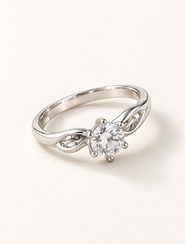 Celtic Knot Solitaire CZ Ring