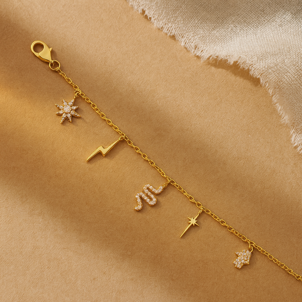 Charm Link Bracelet-Bracelets-Anushka Jain Jewellery