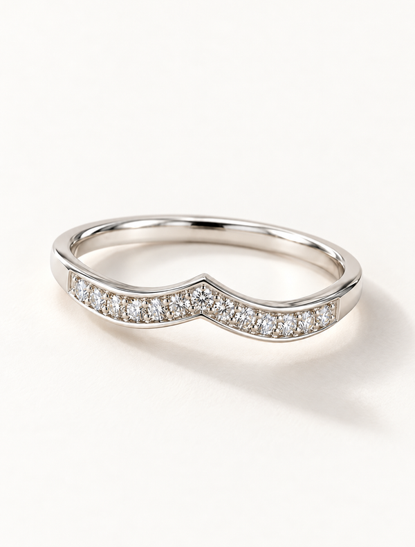 Chevron Pave CZ Band Ring