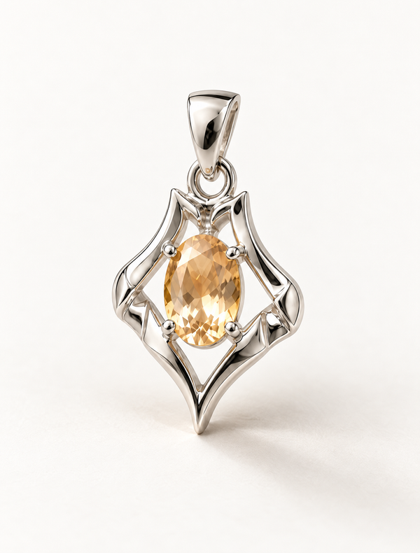 Citrine Oval Charm