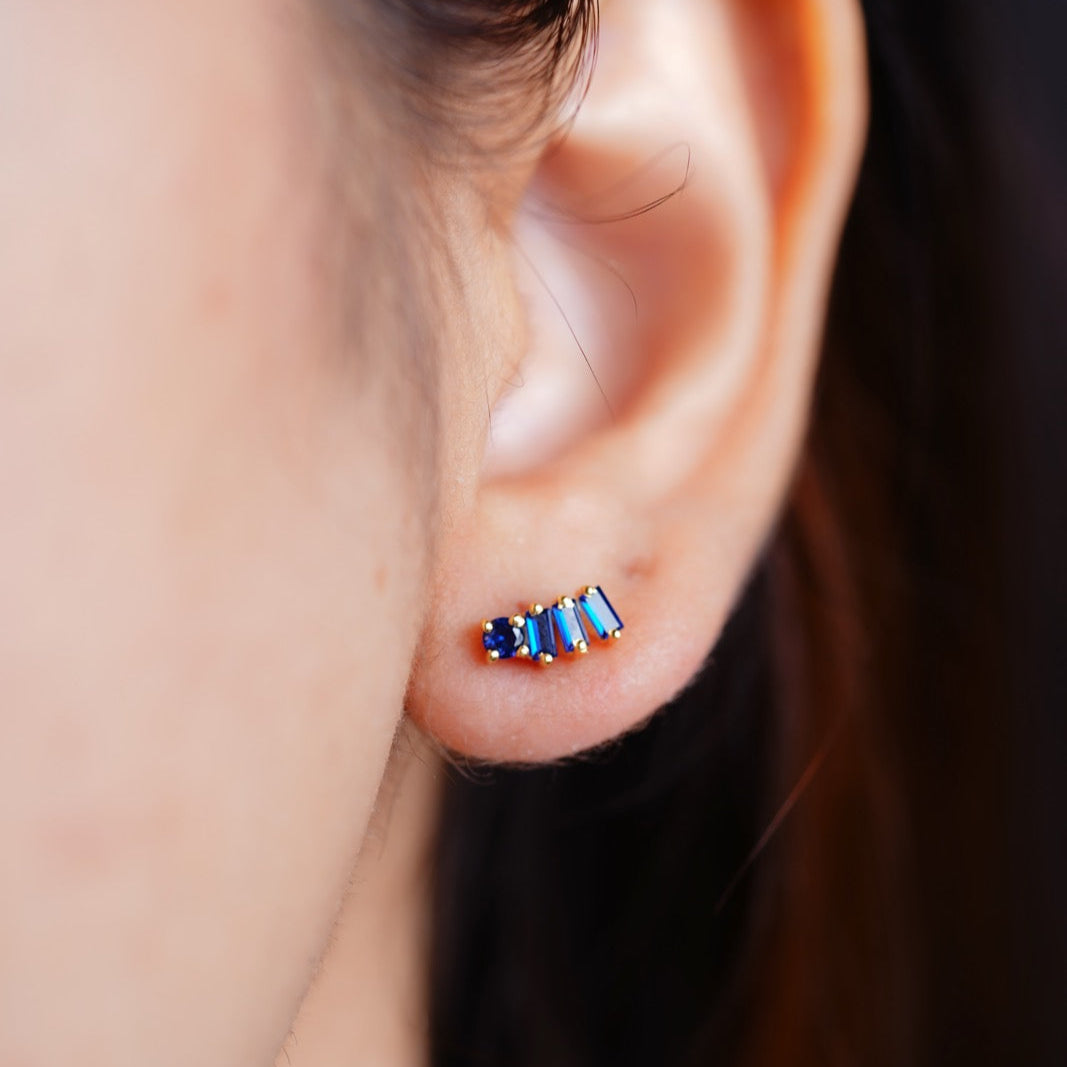 Cobalt Line Studs-Studs-Anushka Jain Jewellery