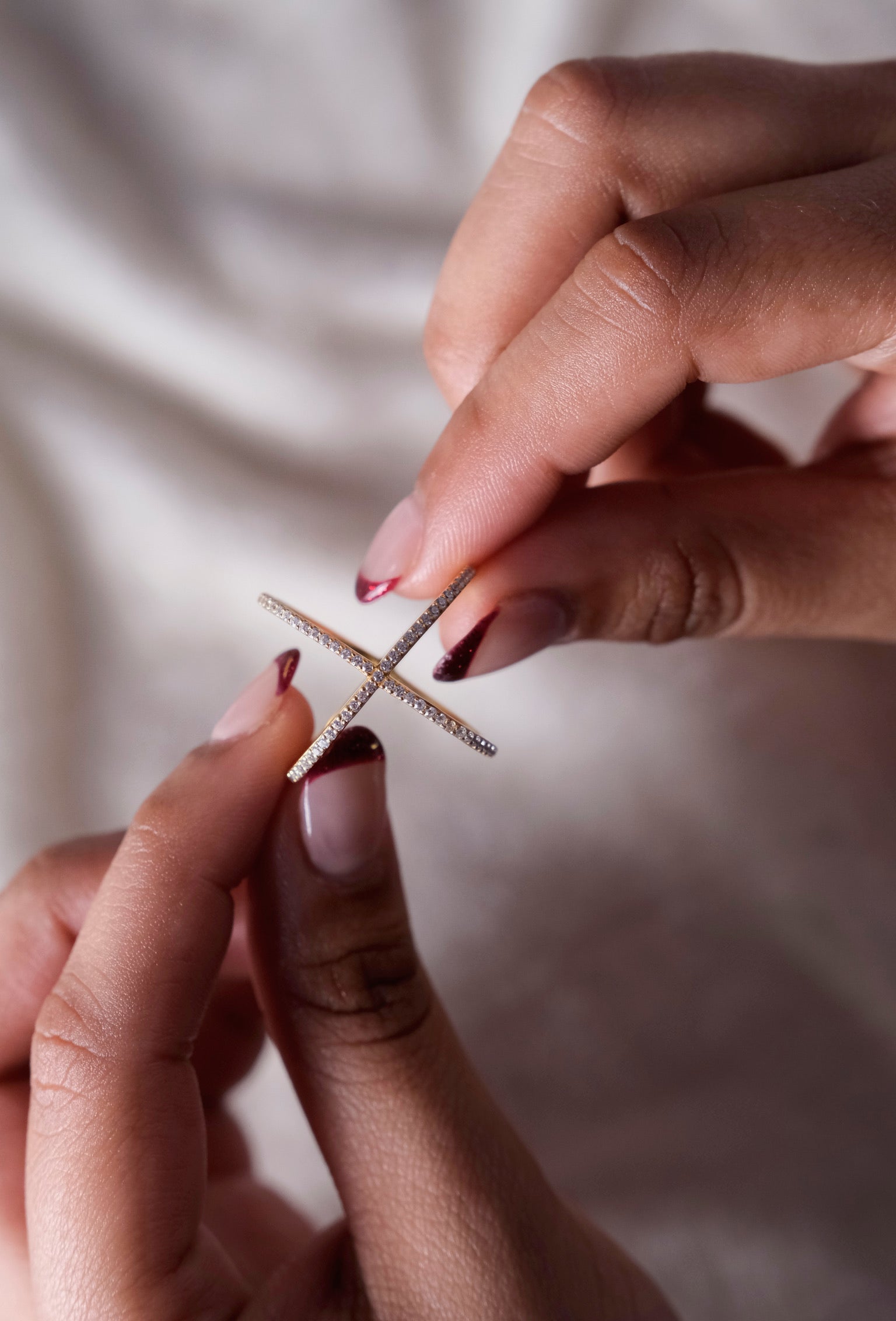 Criss Cross Diamond Ring-Rings-Anushka Jain Jewellery