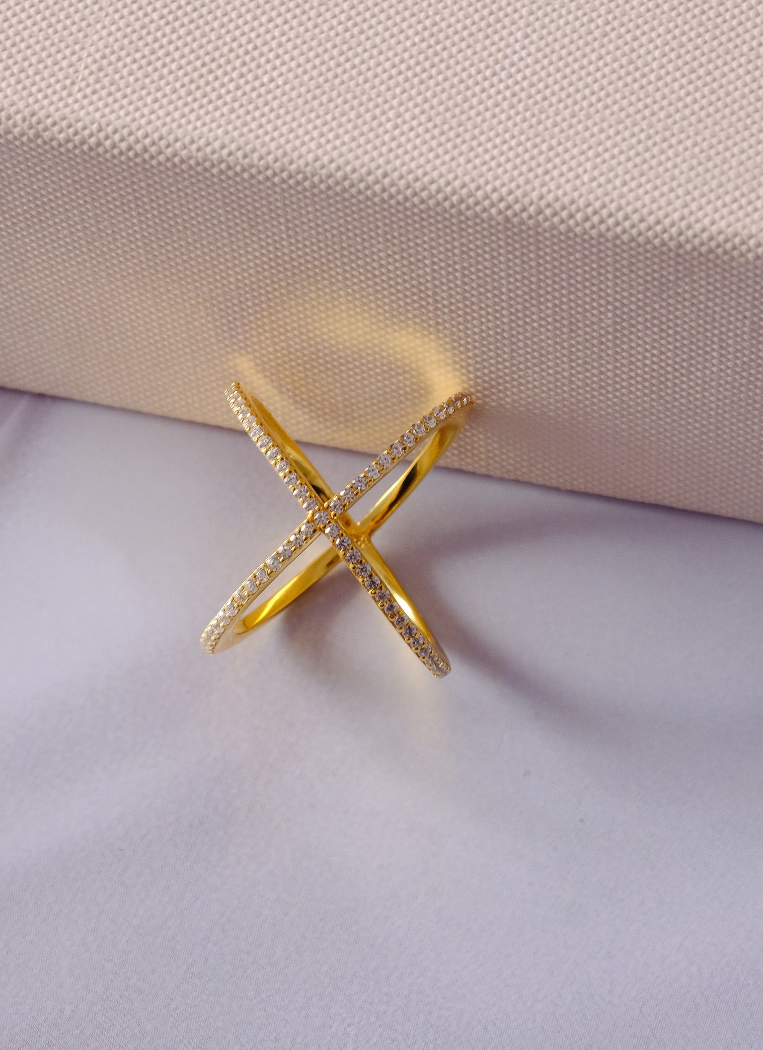 Criss Cross Diamond Ring-Rings-Anushka Jain Jewellery