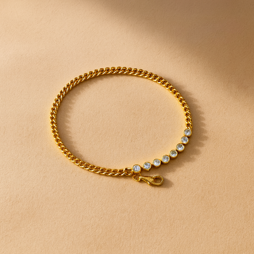 Curb Diamond Tennis Bracelet-Bracelets-Anushka Jain Jewellery