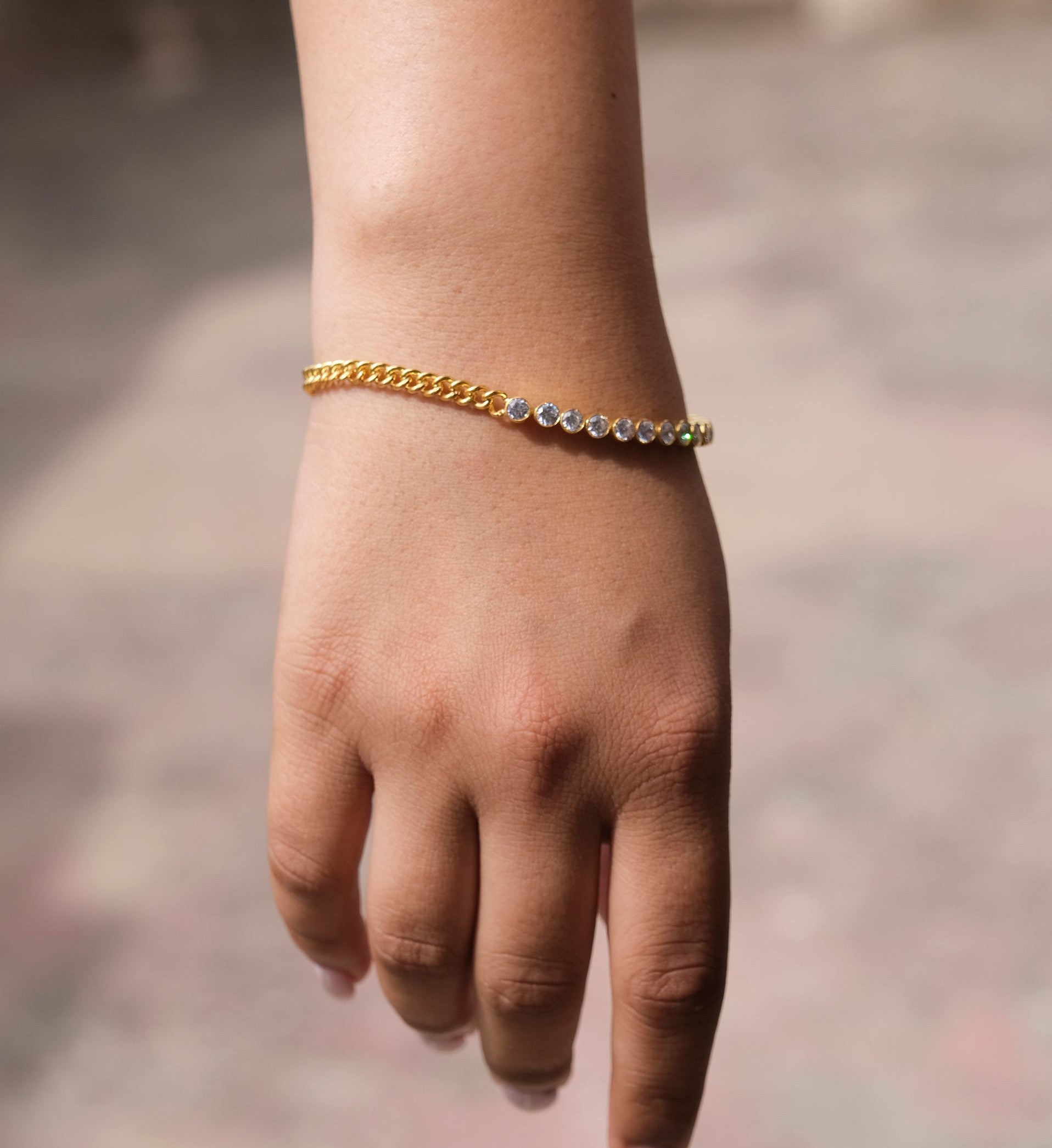 Curb Diamond Tennis Bracelet-Bracelets-Anushka Jain Jewellery