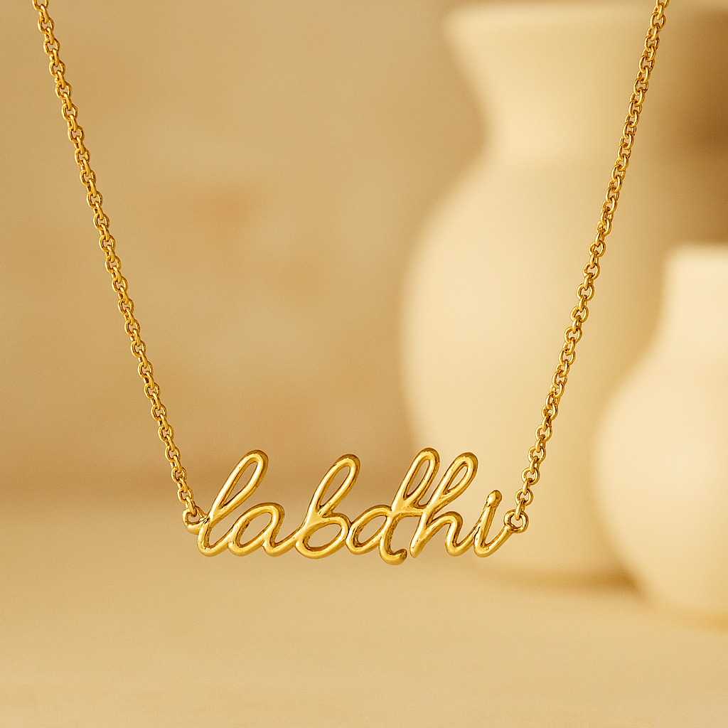 Cursive Name Necklace-Necklaces-Anushka Jain Jewellery
