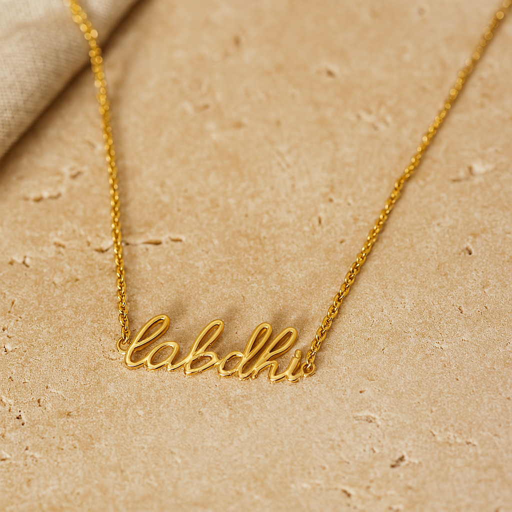 Cursive Name Necklace-Necklaces-Anushka Jain Jewellery