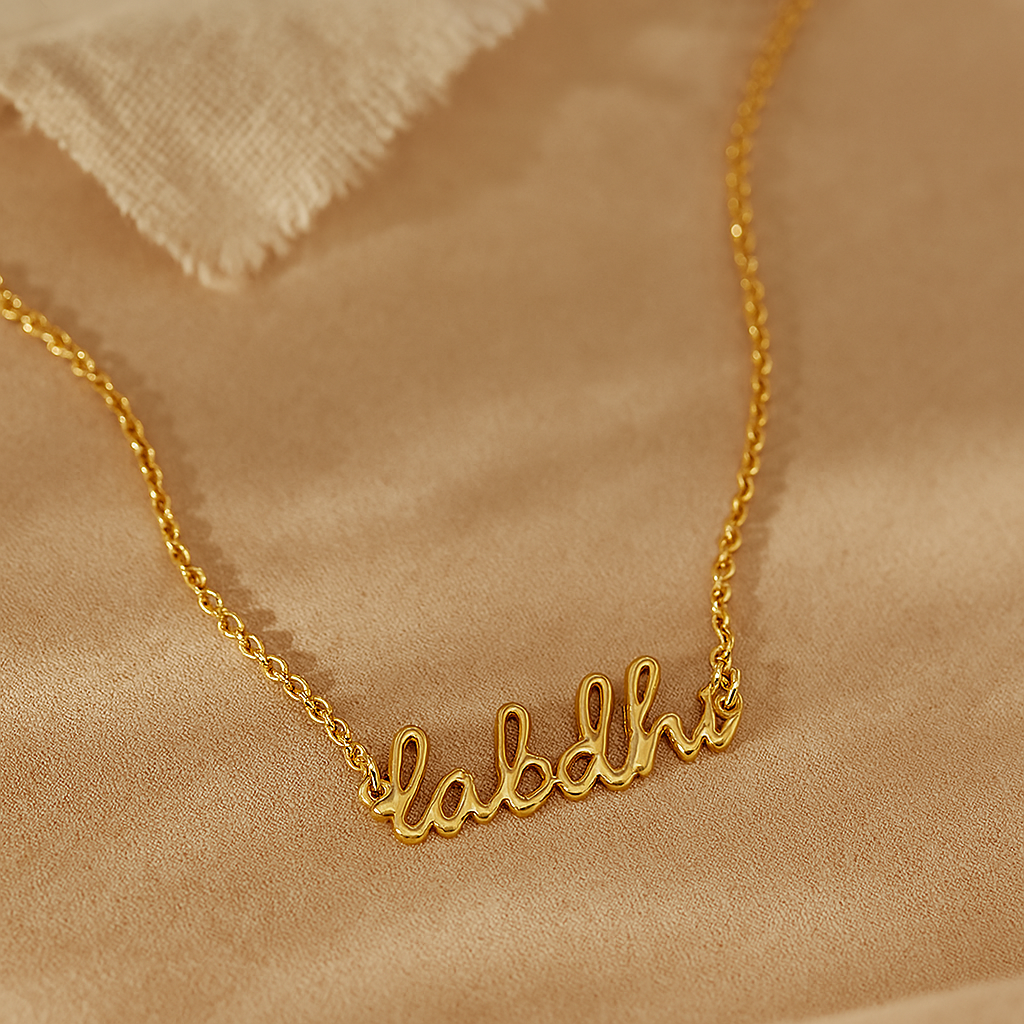 Cursive Name Necklace-Necklaces-Anushka Jain Jewellery