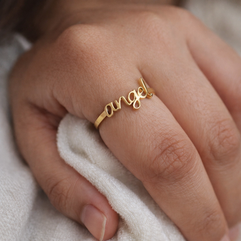 Cursive Name Ring-Rings-Anushka Jain Jewellery