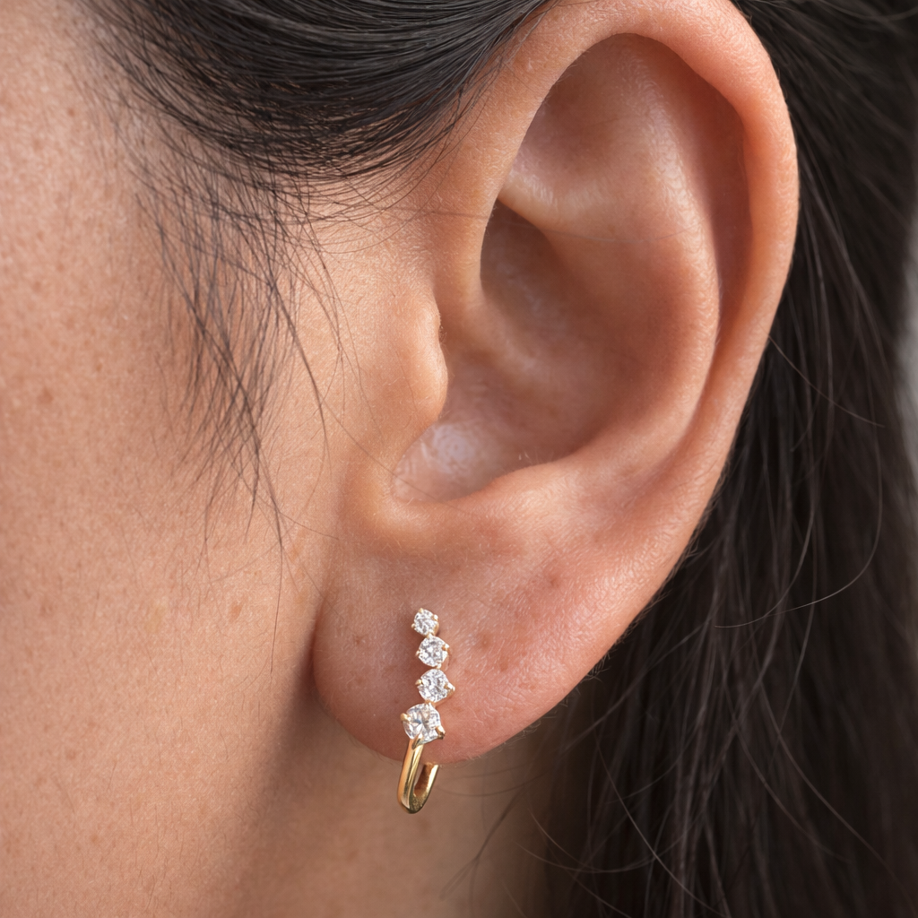 Curved Sparkle Studs-Anushka Jain Jewellery