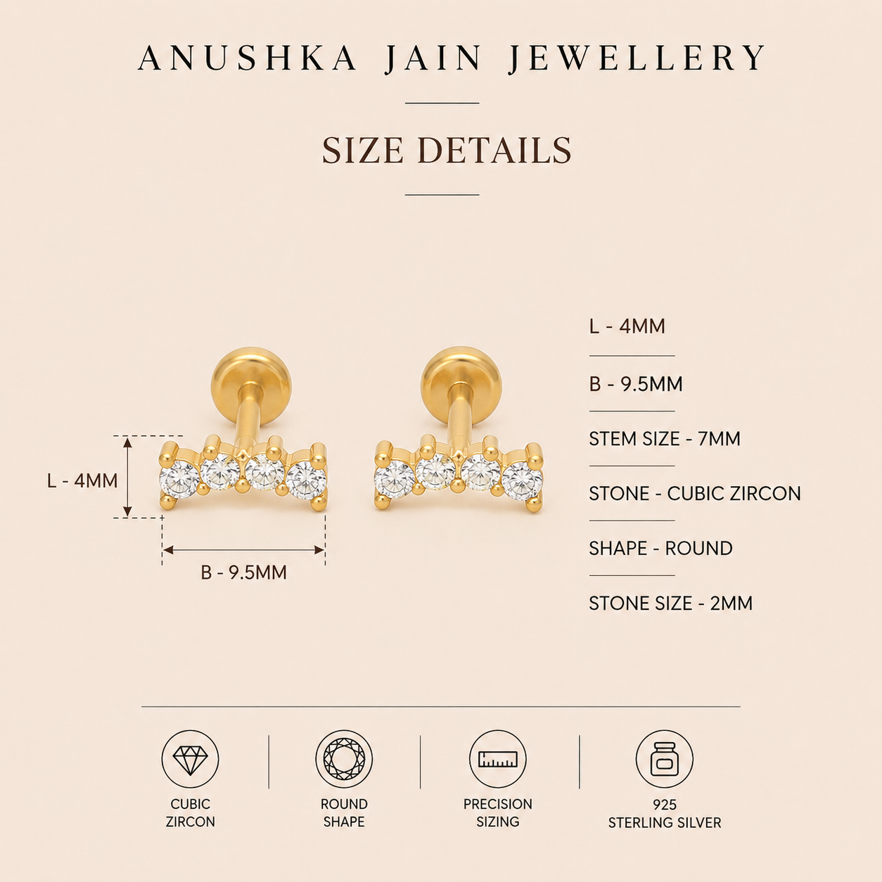 Curved Diamond Studs