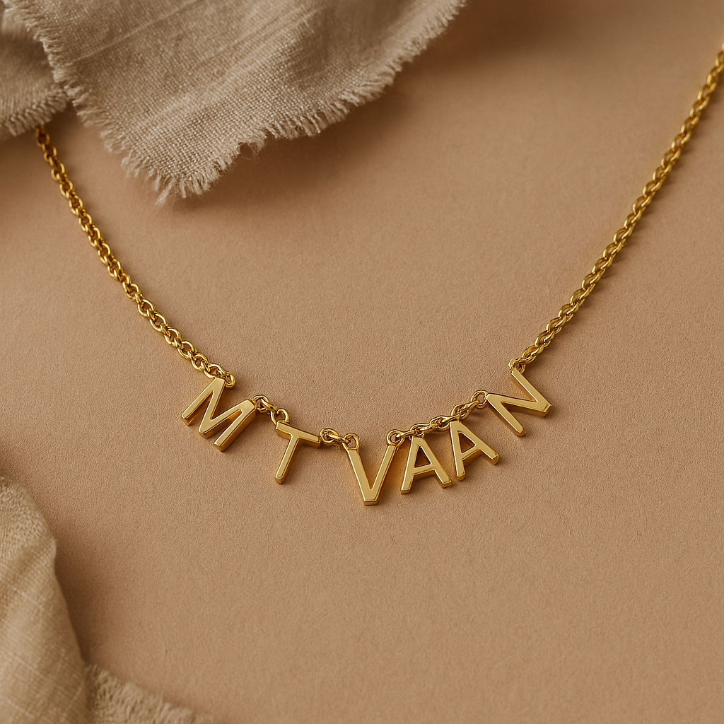 Customised Name Necklace-Necklaces-Anushka Jain Jewellery