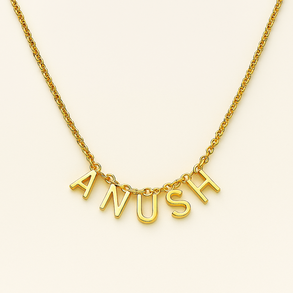 Customised Name Necklace-Necklaces-Anushka Jain Jewellery