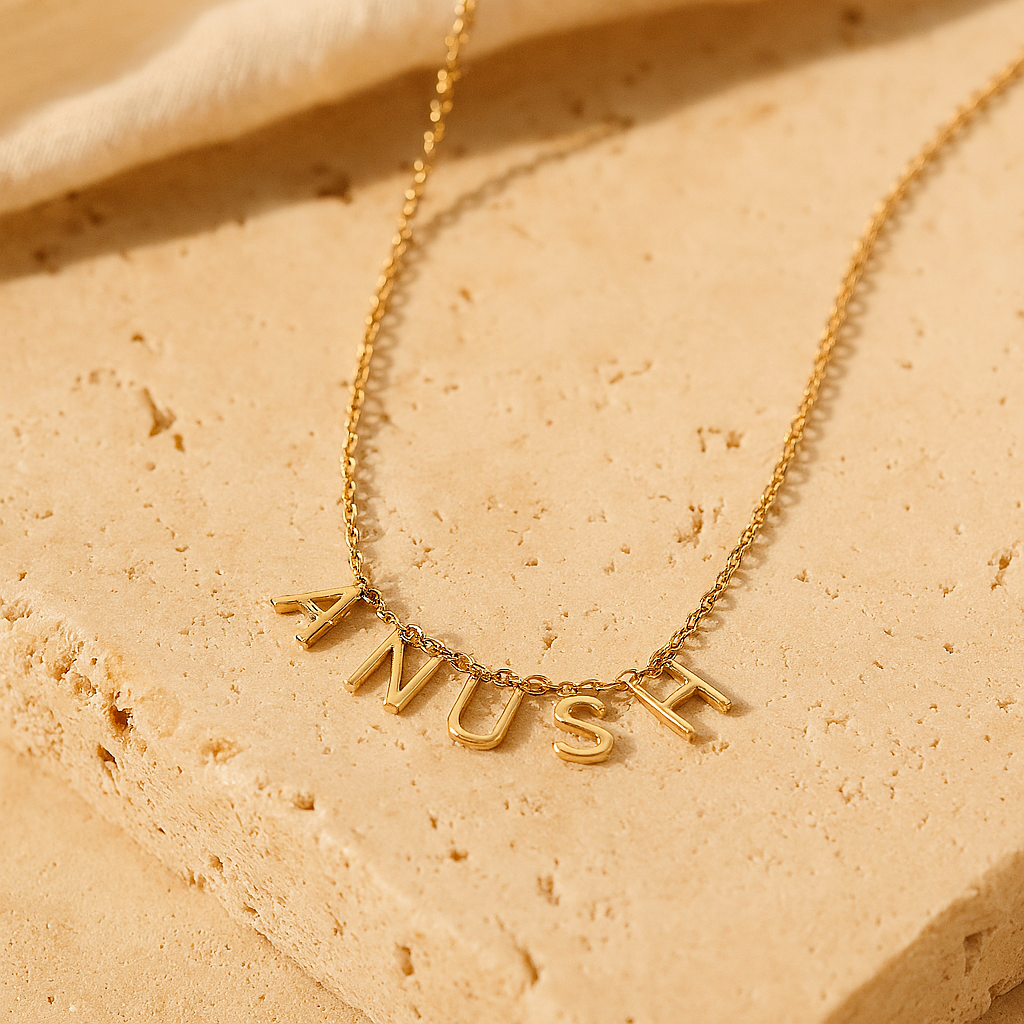Customised Name Necklace-Necklaces-Anushka Jain Jewellery