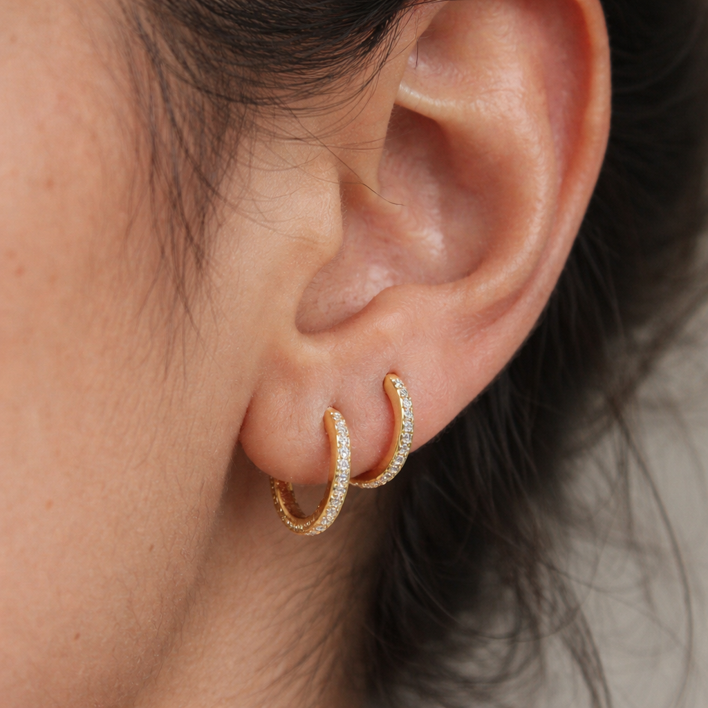 CZ Hoops Earring-Hoops-Anushka Jain Jewellery