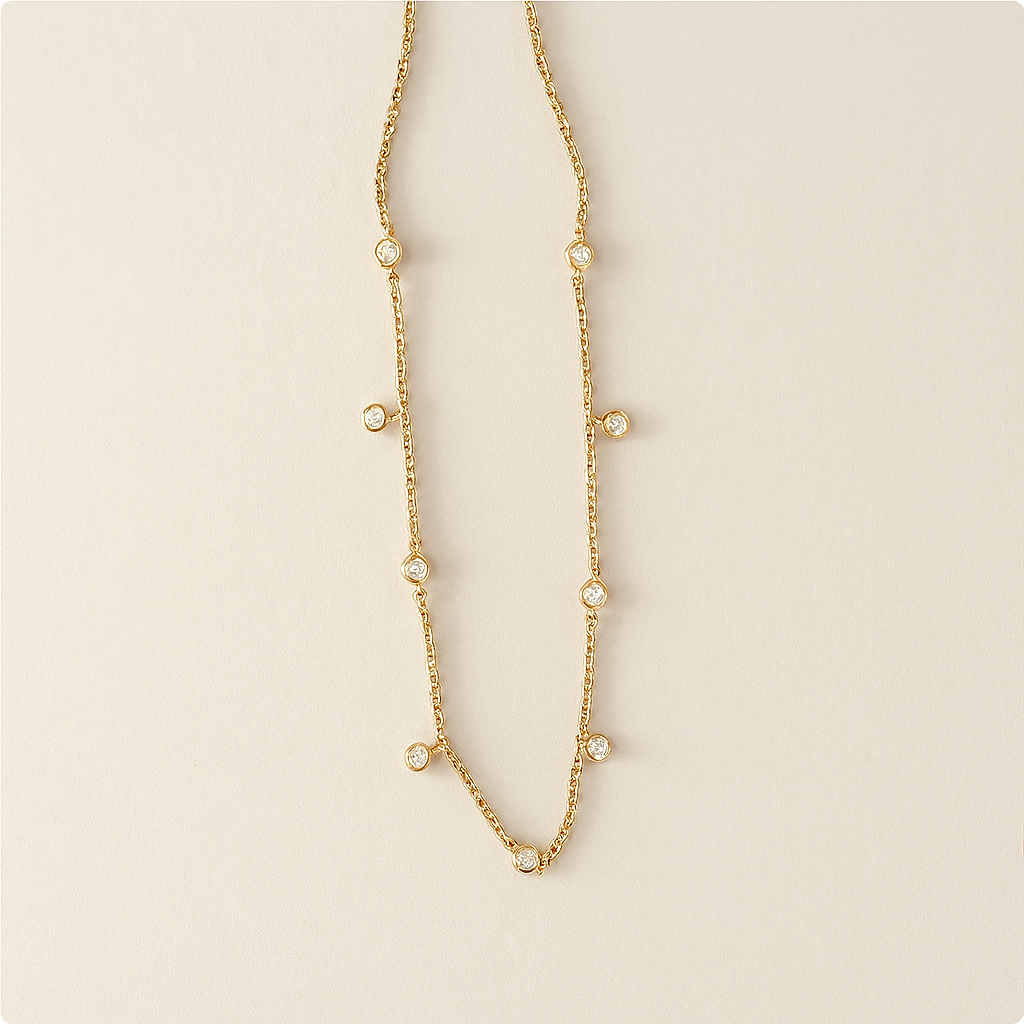 Delicate Diamond Necklace-Pendants-Anushka Jain Jewellery