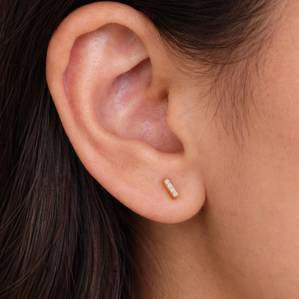 Diamond Bar Studs-Studs-Anushka Jain Jewellery