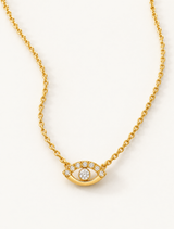 Diamond Evil Eye Protect Necklace