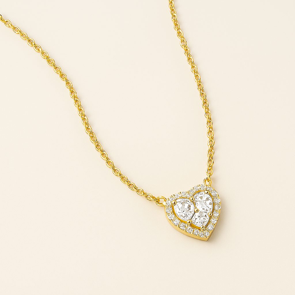 Diamond Heart Necklace-Pendants-Anushka Jain Jewellery