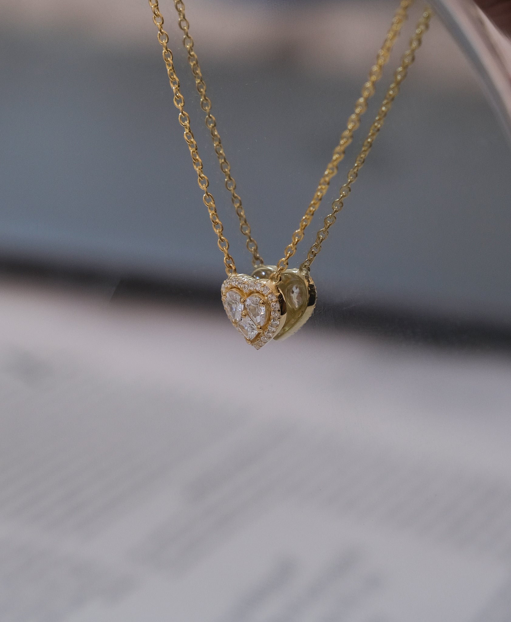 Diamond Heart Necklace-Pendants-Anushka Jain Jewellery