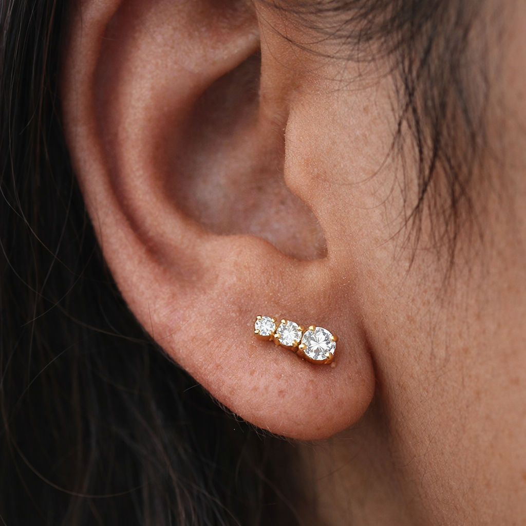 Diamond Line Studs-Studs-Anushka Jain Jewellery