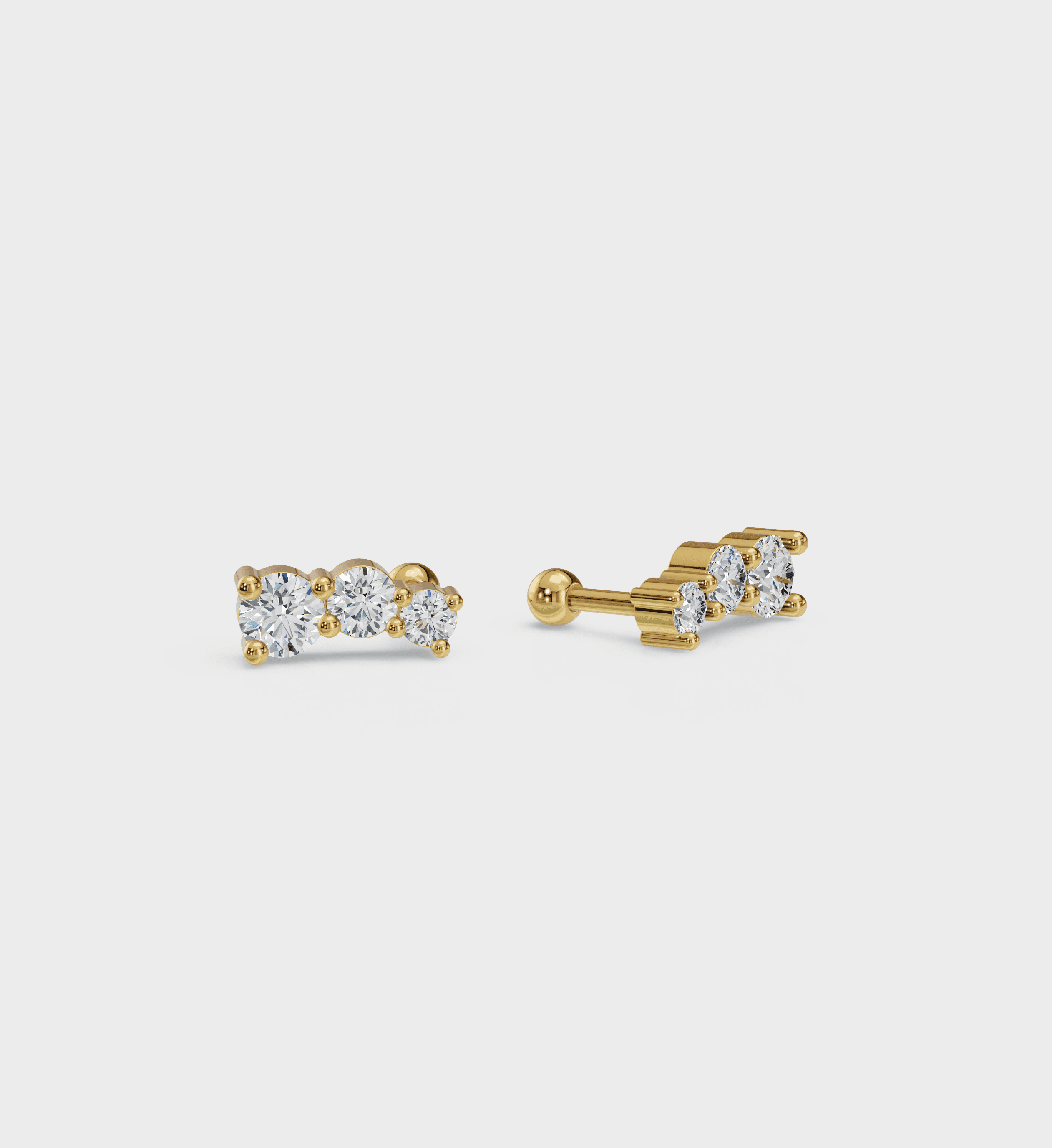 Diamond Line Studs-Studs-Anushka Jain Jewellery