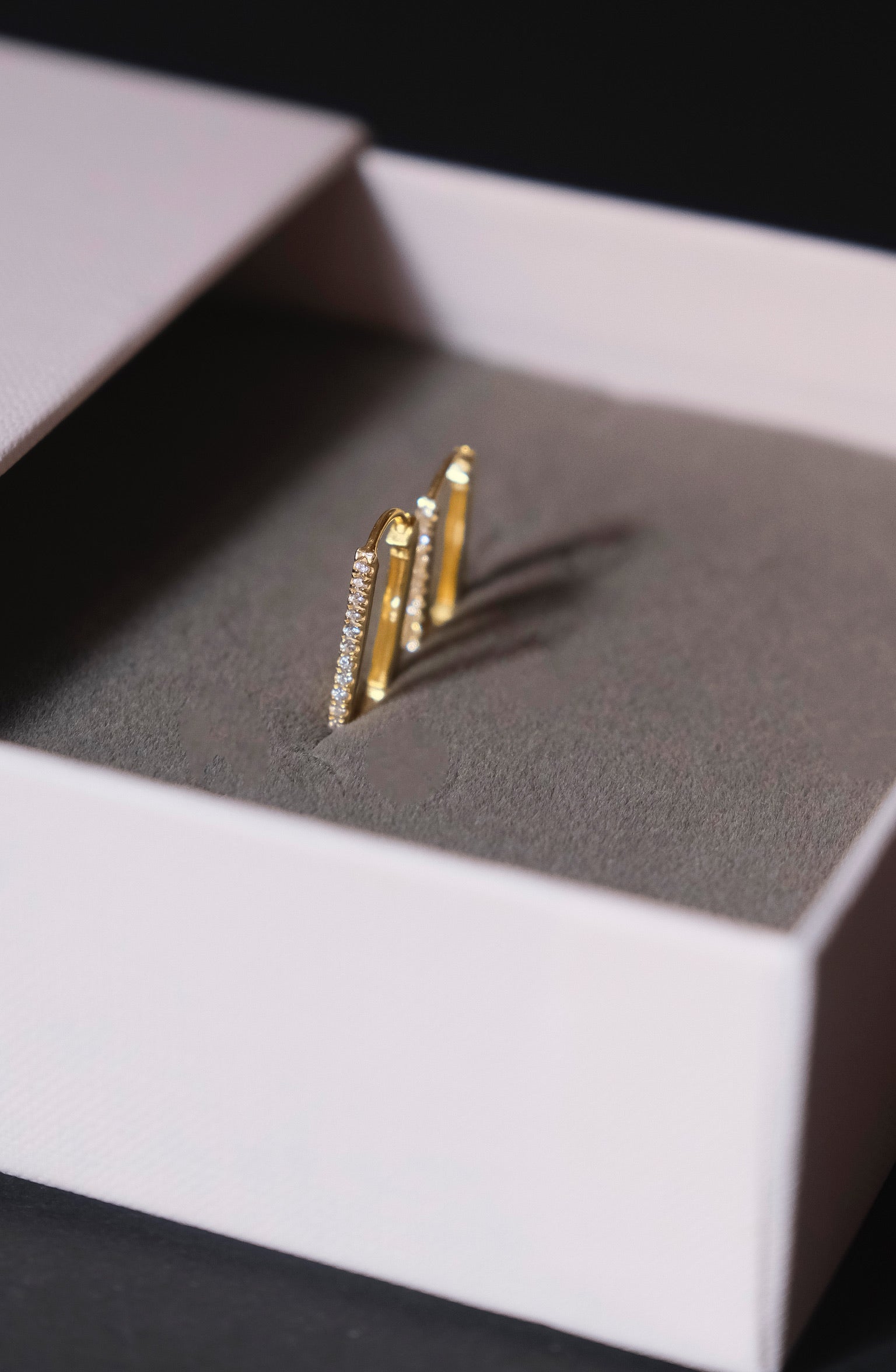 Diamond Long Bar Hoops-Hoops-Anushka Jain Jewellery
