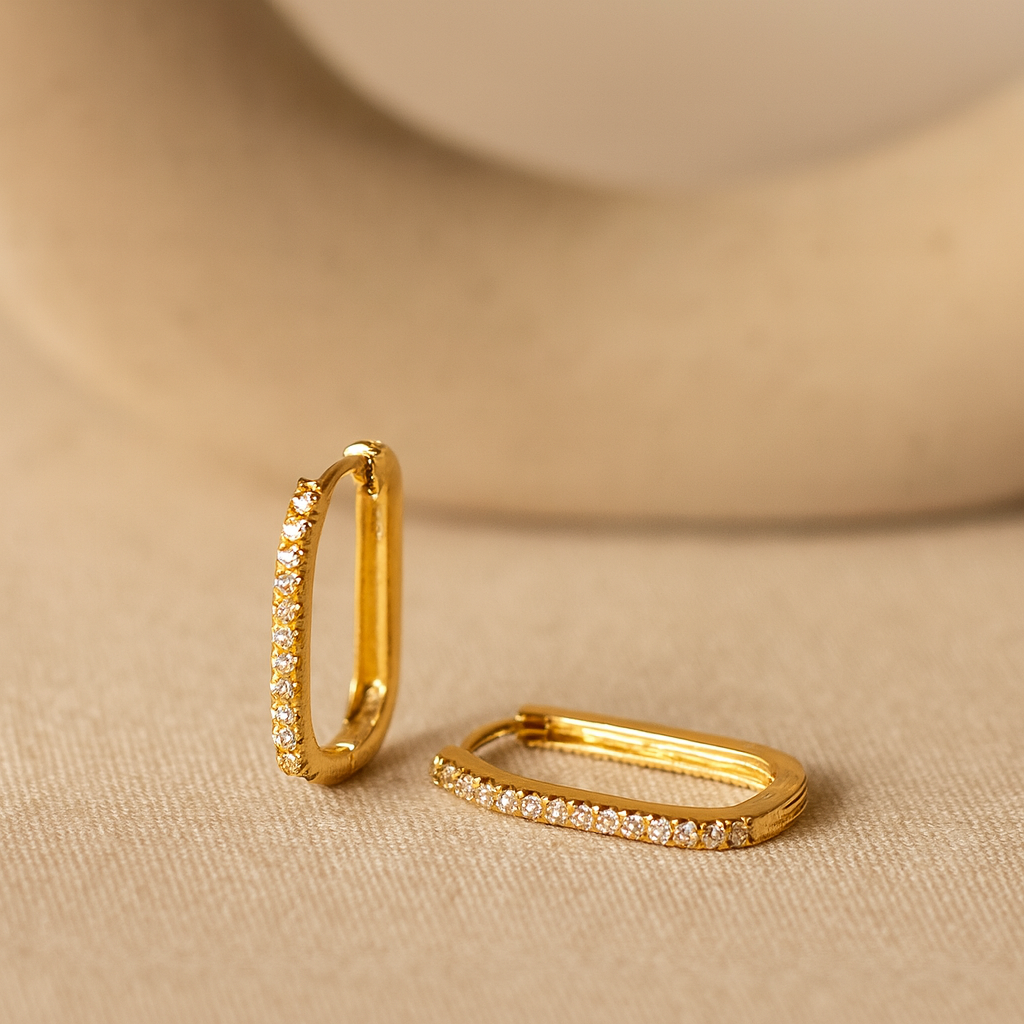 Diamond Long Bar Hoops-Hoops-Anushka Jain Jewellery