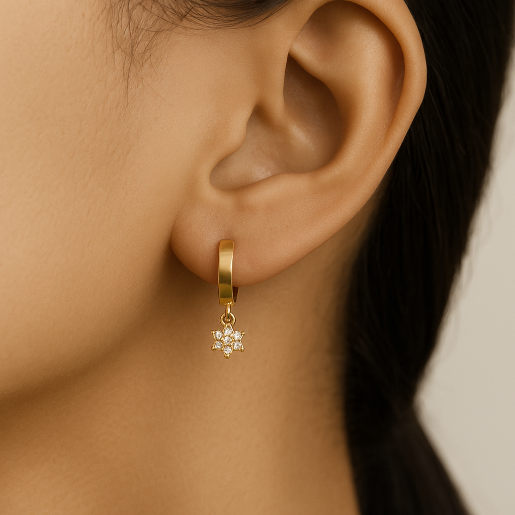 Diamond Micro Star Huggie-Huggie-Anushka Jain Jewellery