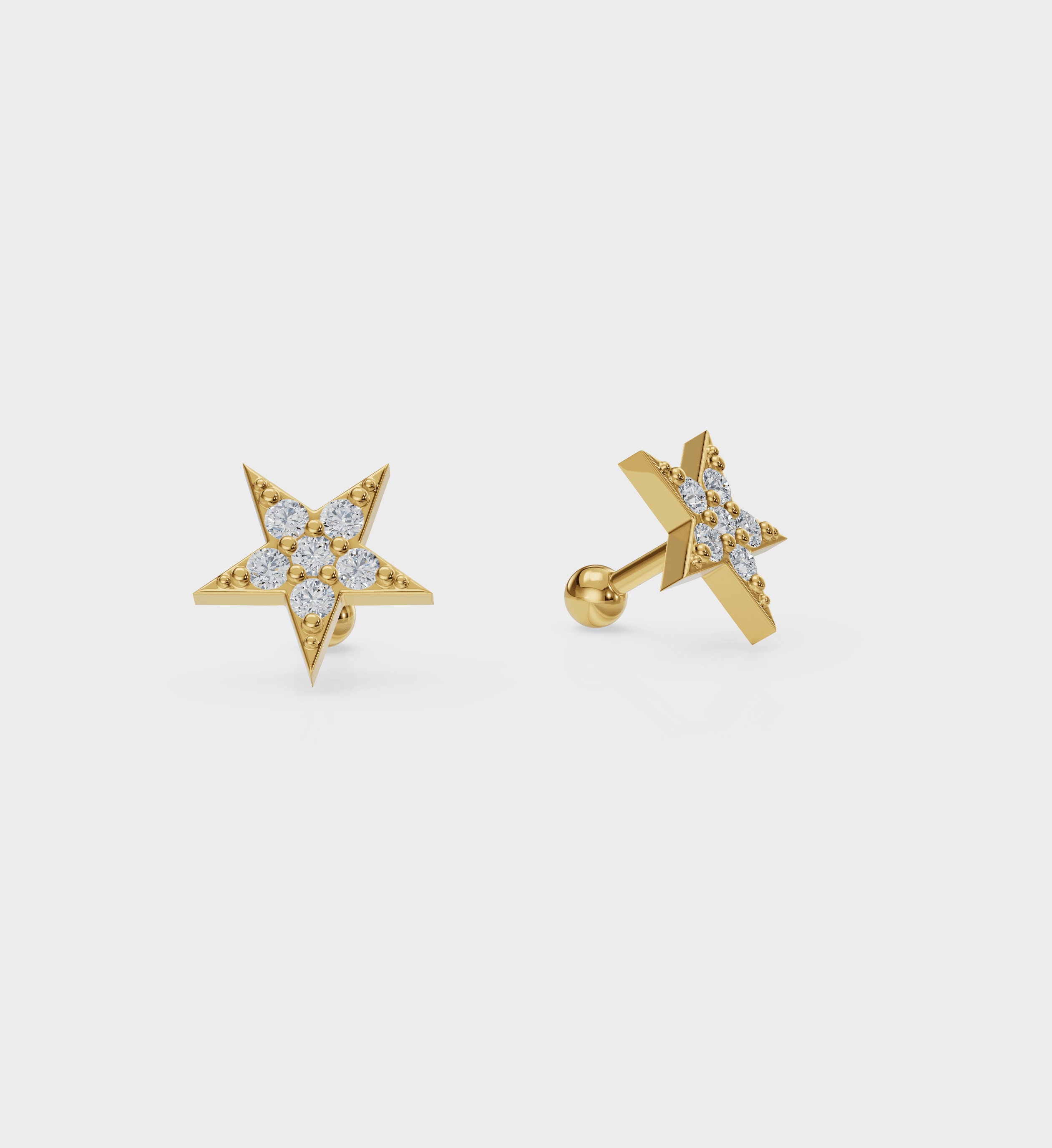 Diamond Star Studs-Studs-Anushka Jain Jewellery