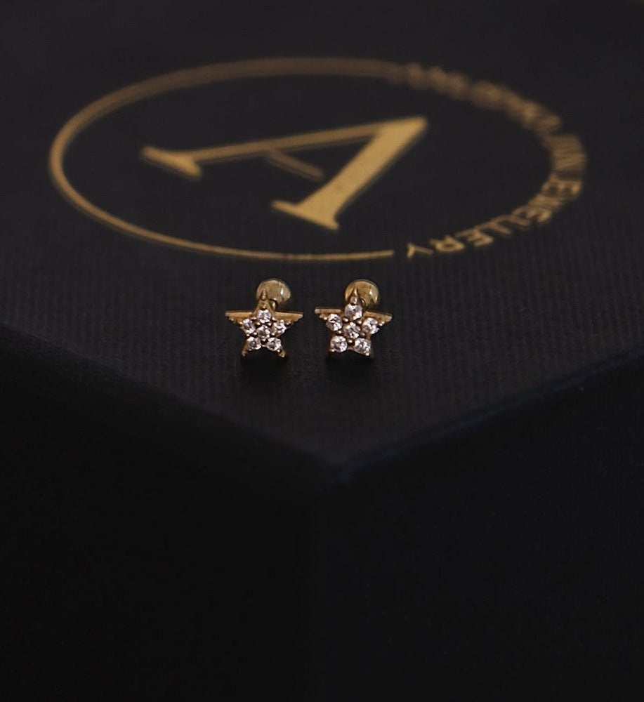 Diamond Star Studs-Studs-Anushka Jain Jewellery