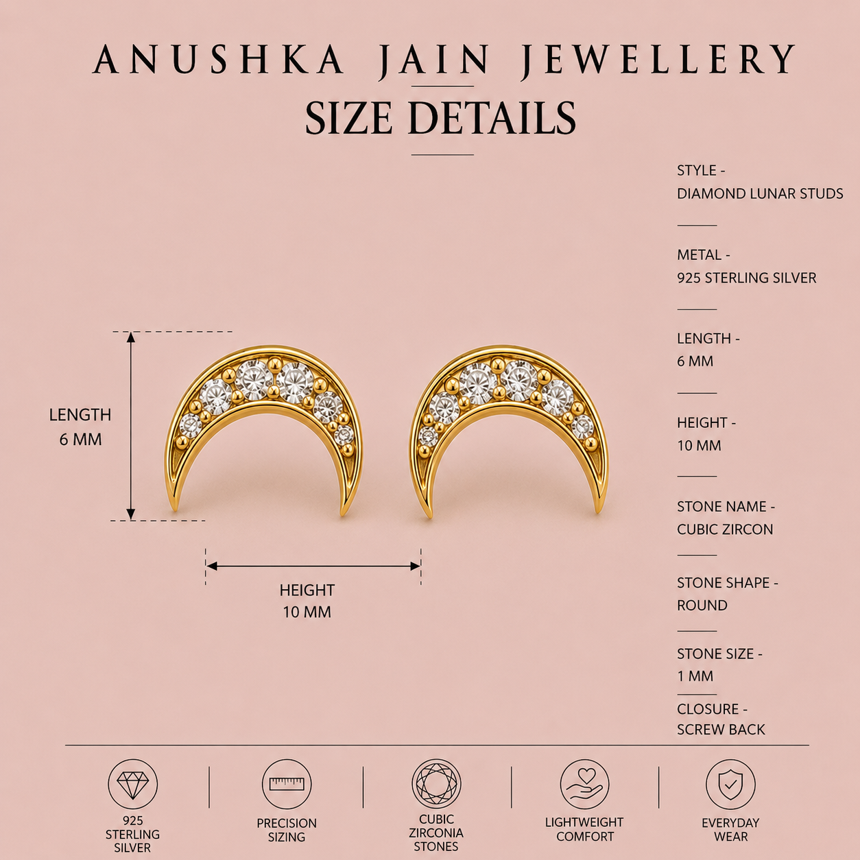Diamond Lunar Studs