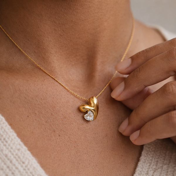Double Heart Necklace-Anushka Jain Jewellery