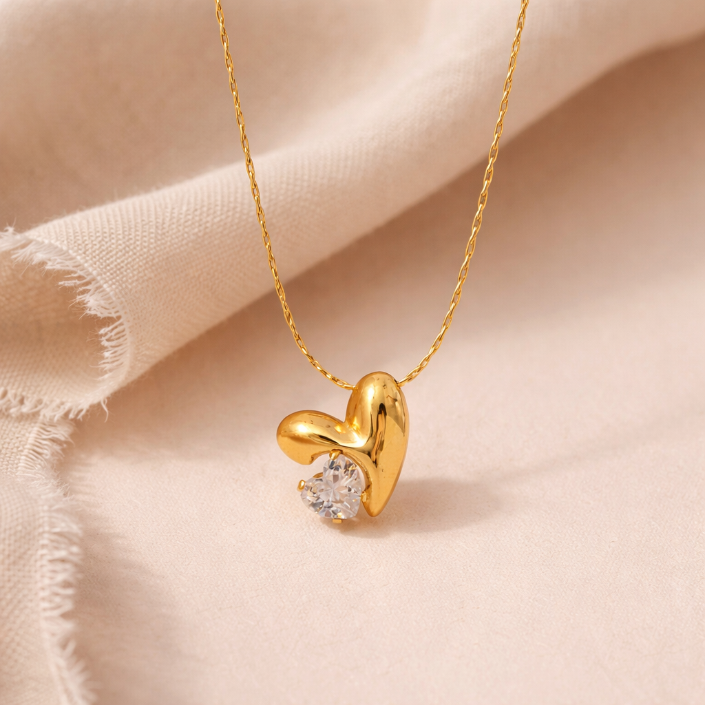 Double Heart Necklace-Anushka Jain Jewellery