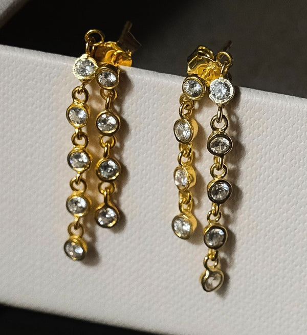 Double Loop Chain Earrings-Chains and Threaders-Anushka Jain Jewellery