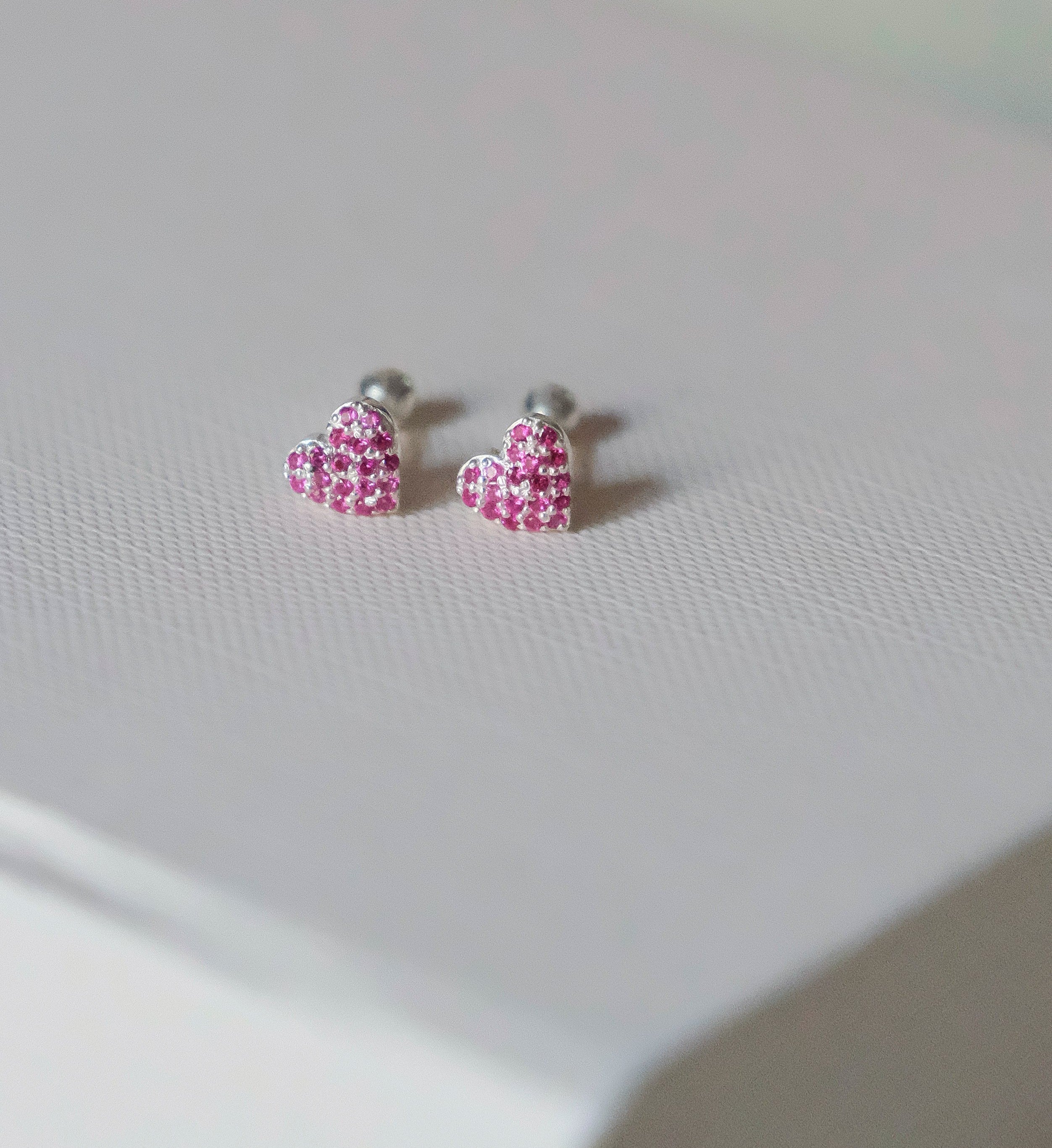 Ruby Heart Studs